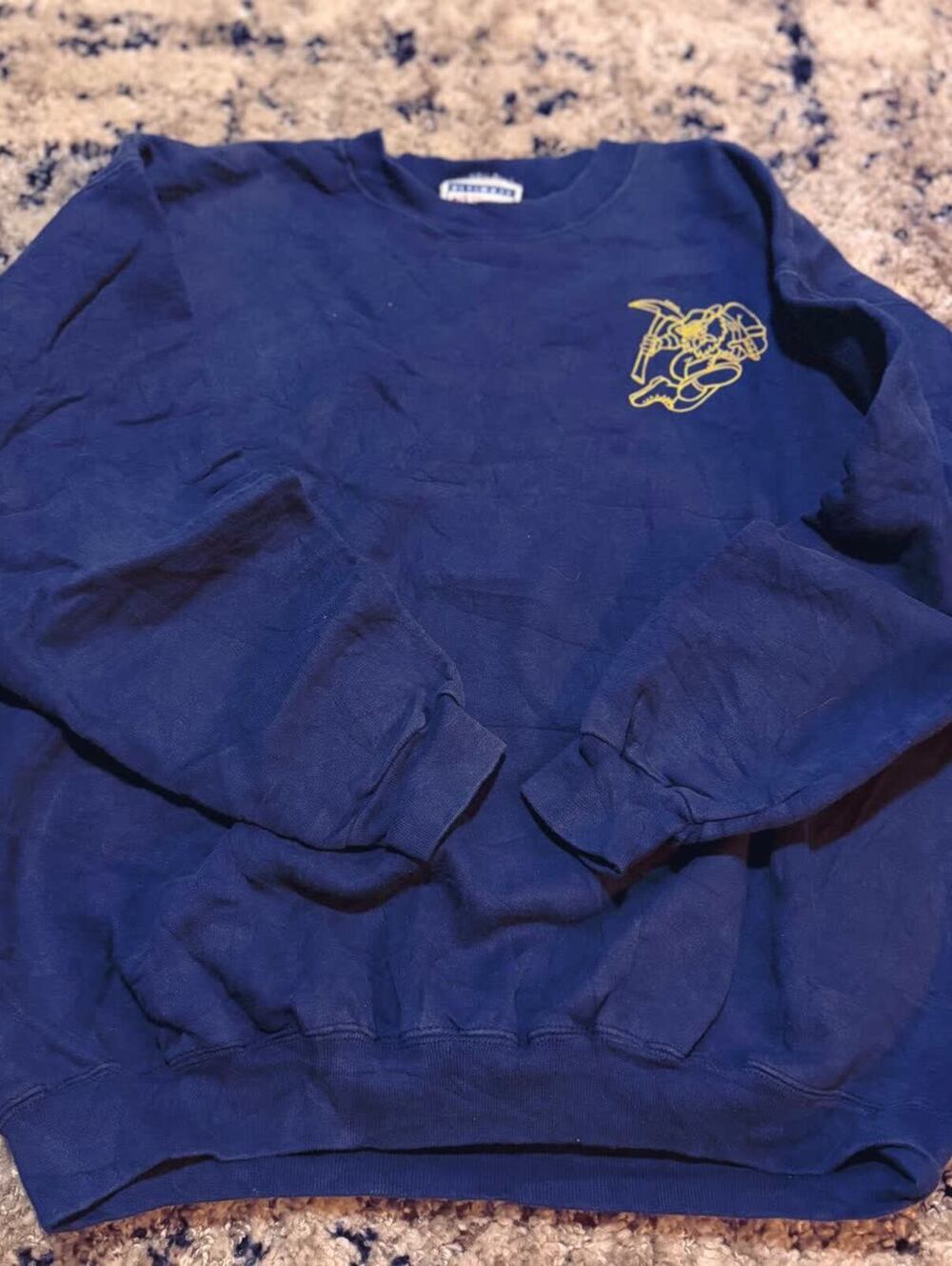 Vintage Hanes Navy Prospector Embroidered Crewneck Sweatshirt M